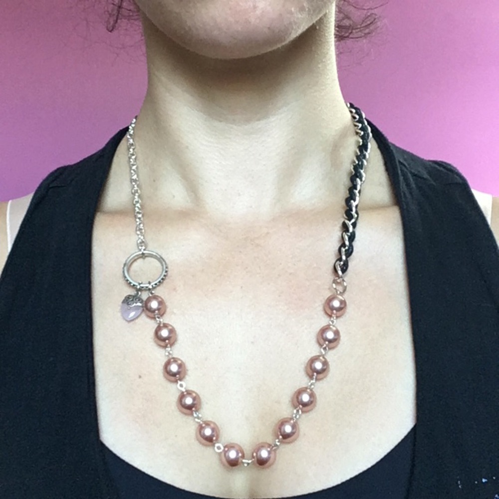 Handmade Heart & Pearl Necklace